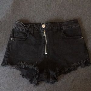 Black jean short shorts